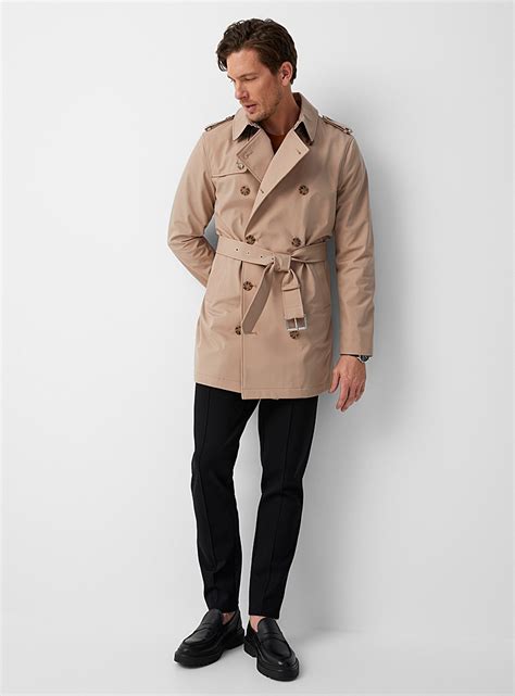 michael kors mens belted trench coat|Michael Kors men's overcoat.